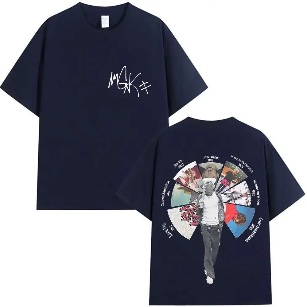 Rapper MGK Lost Americana Tour Album Poster Graphic Print TShirt Men Women Oversized Cotton Tee Fashion Oneck Summer New Tees