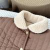 Coffee-Colored Fleece-Lined Baby Romper: Trendy Padded Cotton Jumpsuit for Boys/Girls