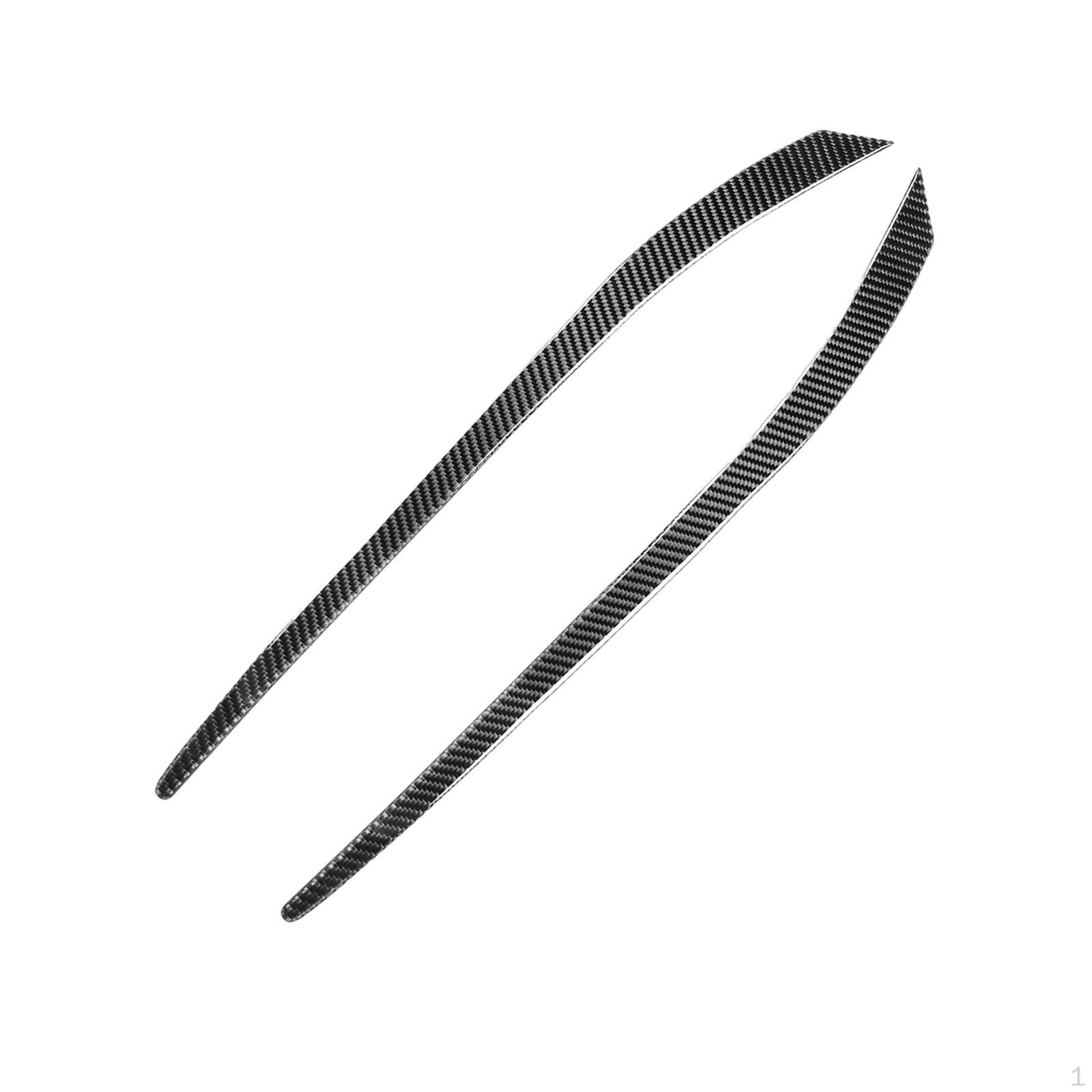 2Pcs Car Headlight Eyebrow Cover Eyelid Carbon Fiber Accessory