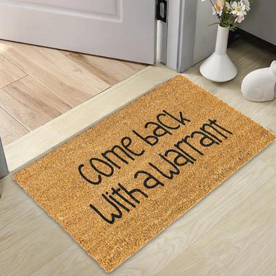 Yousheng Funny Entrance Rug Come Back with A Warrant Doormat Rustic Anti-slip Floor Mat for Home Farmhouse Front Door Entryway Decoration