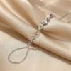 Women Ladies Fashion Light Luxury Braclets Connect Finger Rings Jewelry Stainless Steel Colorful Rhinestone Tassel Bracelets
