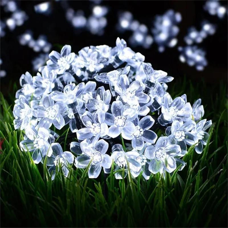 200/100/50/30/20LED Outdoor Courtyard Solar Fairy Lights Cherry Blossoms Solar String Lights Christmas Decorative Lighting Lamp