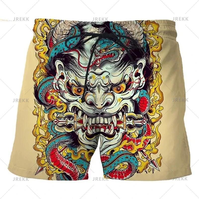 

Летняя мода 3D принт самурай маска шорты мужские смешные индивидуальные хип-хоп уличные шорты Ropa De Hombre плавки S