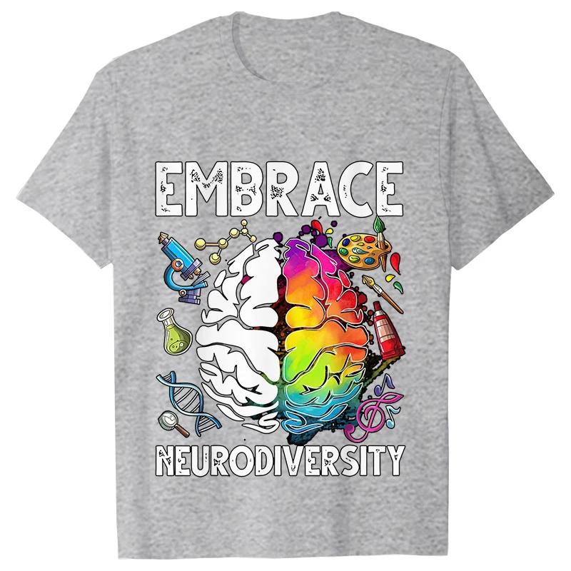 Akzeptiere Neurodiversität Shirt für Frauen Autismus Bewusstsein Mutter Grafik T-Shirts Kurzarm Übergröße T-Shirt Frauen Tee Kleidung