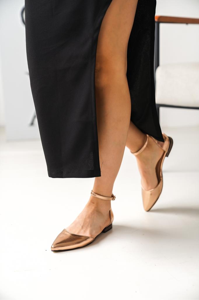 Flache Schuhe für Damen, Misty, Knöchelriemen, spitzer Zehenbereich, lässige Ballerinas