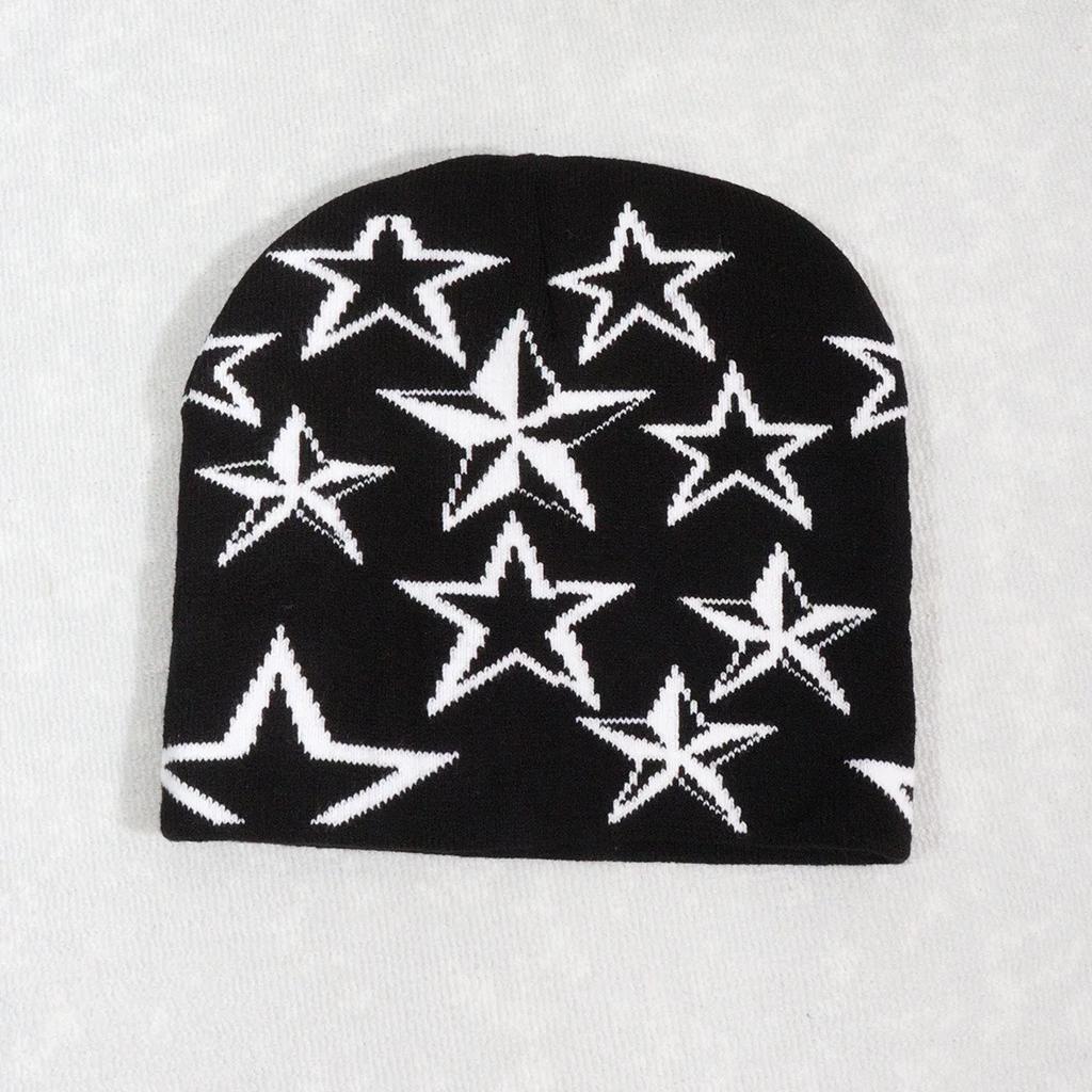 New Big Star Winter Warm Hat For Men Women Knitted Wool Beanies Skullie Autumn Winter Colors Gorros Skull Cold-Proof Bonnet