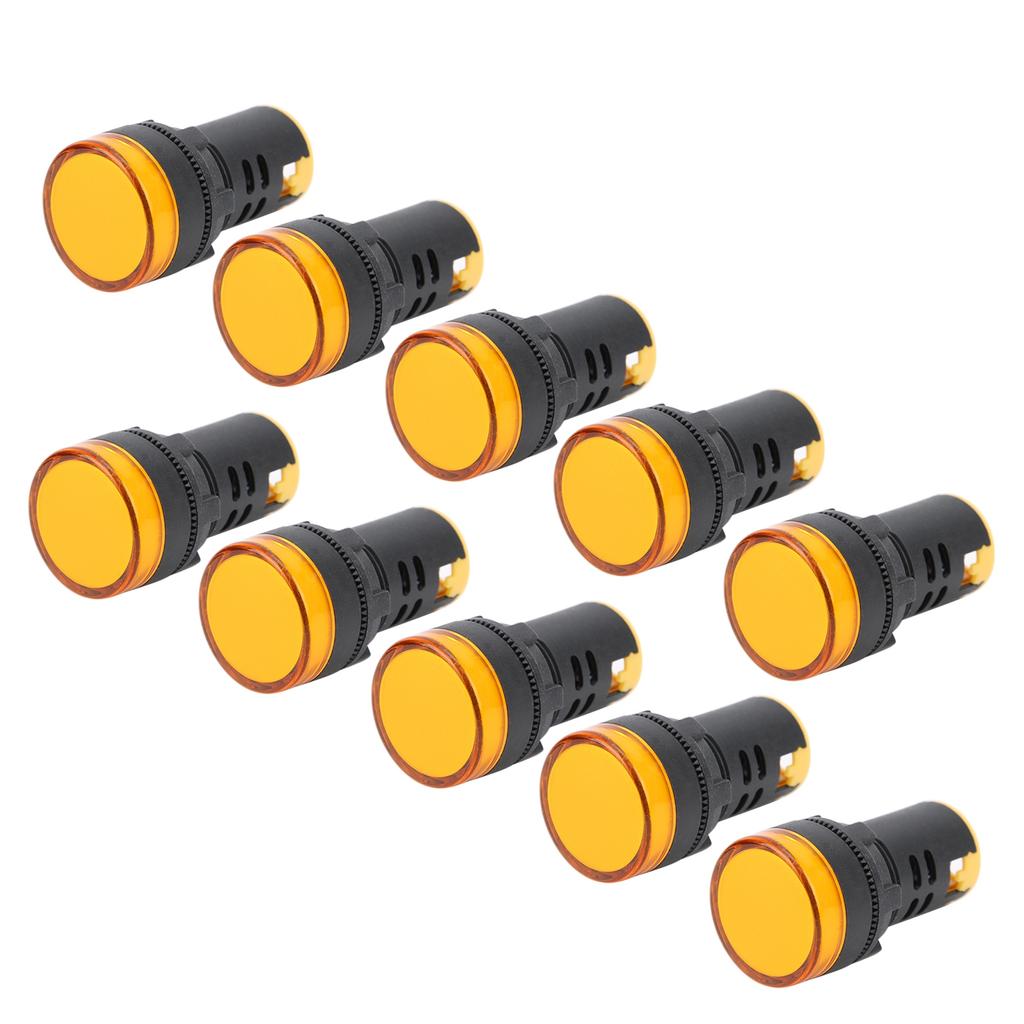 10PCS AD16‑22DS Yellow LED Indicator High Brightness LED Signal Lamp Light for Signal IndicationAC DC24V