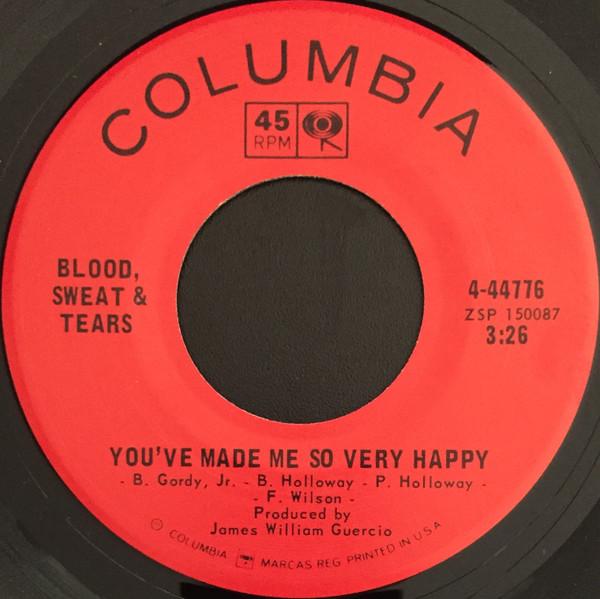 

7-дюймовая пластинка BLOOD, SWEAT & TEARS - You ve Made Me So Very Happy 444776 Columbia 1969 US Джаз Б/у