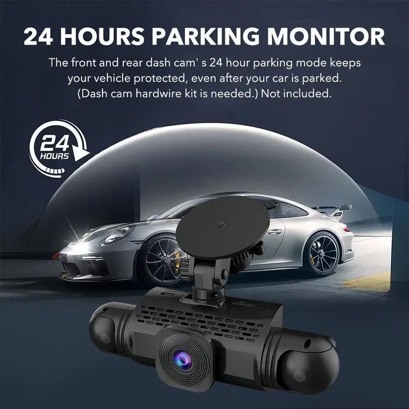 Car Dash Cam 4 Channel Black Box Auto Parts Record Audio Driving Camera With Night Vision Loop Recording 24H Parking Monitor
