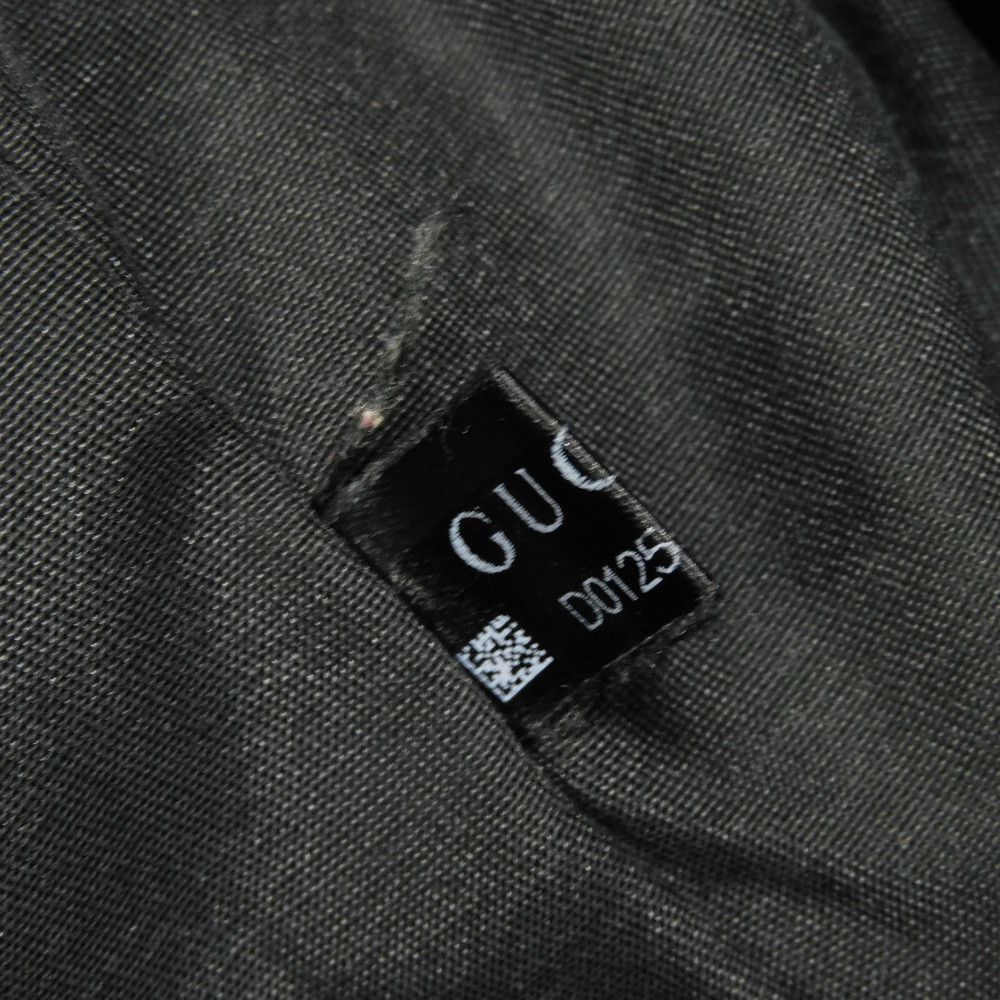 Used 9539 GG Canvas Tote 189669 7924 A4 Cotton Calfskin Web Stripe Green Red Logo Embossed Black Unisex from Japan