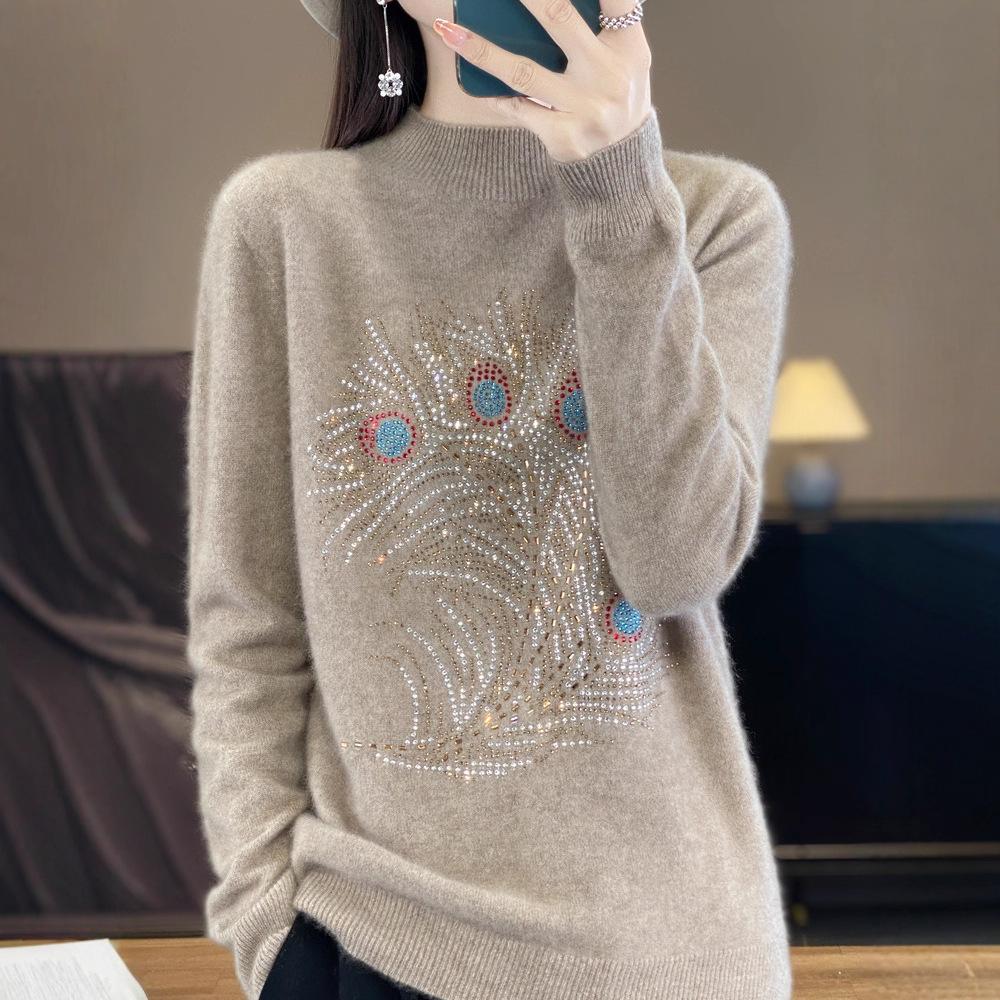 

DAFIFY Женские модные повседневные осенне-зимние свитера с длинным рукавом и полуворотником M