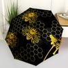 1pc Bee Honeycomb Automatic Open/close Folding Compact Umbrella, 8-Rib Sturdy Canopy, Lightweight Portable, Commuting Use, Gift,061