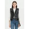 Herbst Streetwear Damen Weiche Weste Übergröße Lammfell Reversmantel Moto Biker Weste Jacke