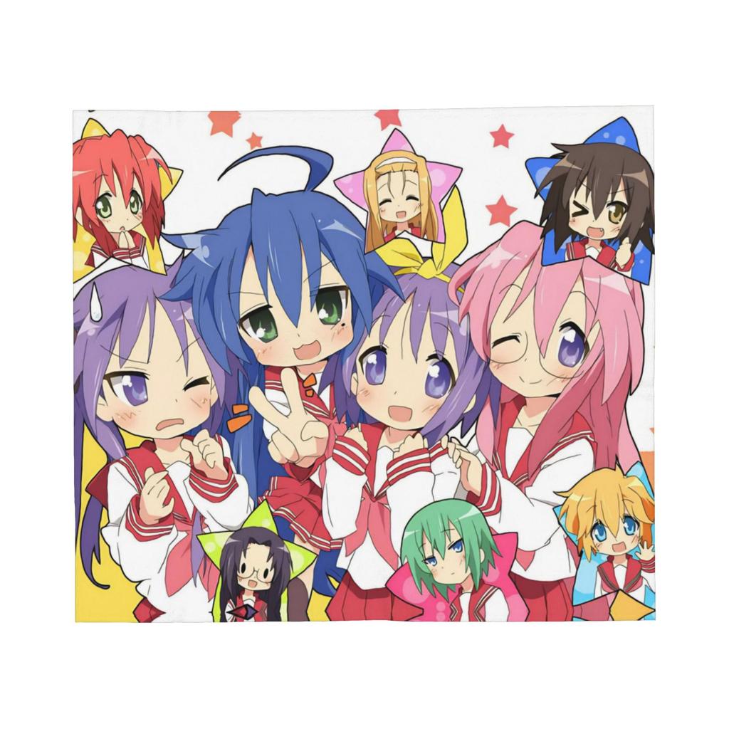 Anime Lucky Star Blanket Fuzzy Funny Warm Throw Blankets for Home Decoration