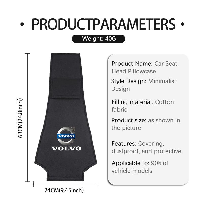 Car Logo Headrest Cover Seat Head Pillow Neck Headrest Cover For Volvo V40 V60 C30 C70 S60 S80 S90 XC40 XC60 XC70 XC90 T6