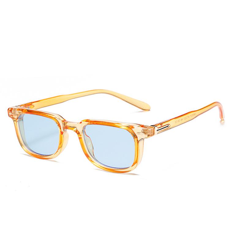 SO&EI Mode Quadratisch Damen Luxus Sonnenbrille Vintage Nieten Herren Blau Grün Tönungen UV400 Trendige Sonnenbrillen