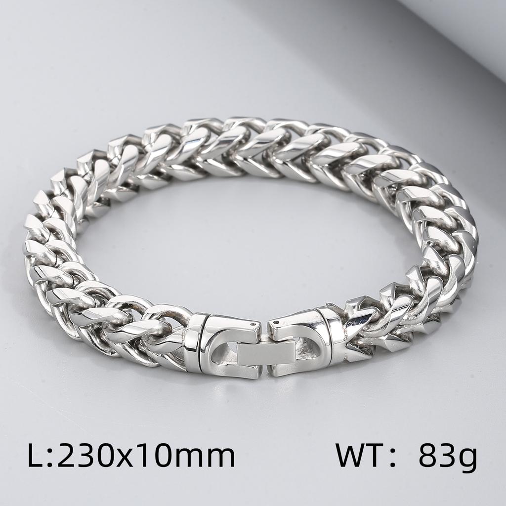 8/10mm Width Stainless Steel Keel Bracelet Plated Gold Keel Chain Bracelet Fashion Jewelry For Men Wedding Birthday Party Gift