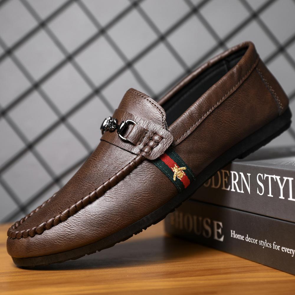 

Men s casual leather shoes Men s British versatile lazy one-pedal summer men s shoes 2025 new loafers summer 44