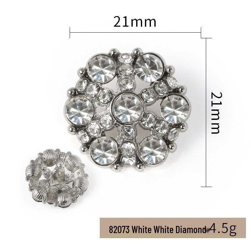 Luxury Rhinestone Metal Retro Buttons - Colorful Hollow Diamond Design with Alloy Base, Decorative Accessories