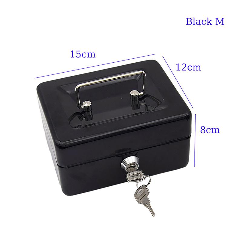 Practical Mini Petty Cash Money Box Stainless Steel Security Lock Lockable Safe Small Fit For House Decoration