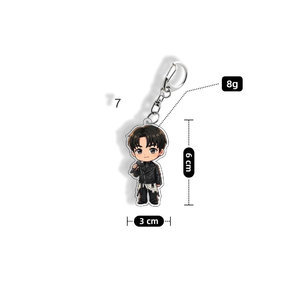 7pcs BTS Keychain, Bangtan Boys Formal Cartoon Figure Keyring, Kpop ARMY Fans Bag Charm,Kpop Idol Bag Pendant