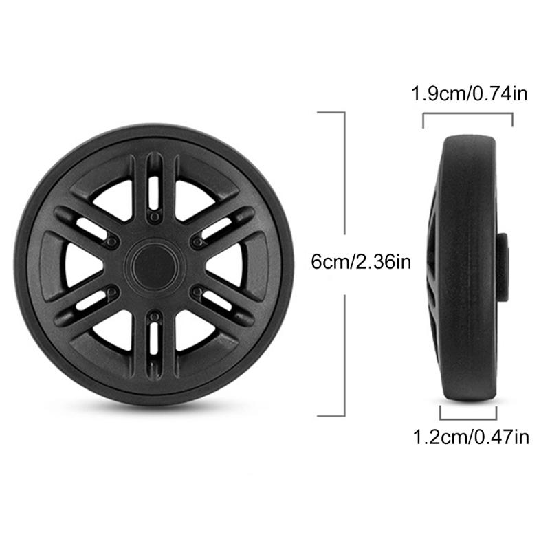 8 st Bagage Ersättningshjul 60mm Dubbla Bagagehjul Gummi Resväskehjul Reparationskit Enkel Installation