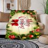 "Merry Christmas! Festive Greeting Card"Blanket Flannel Throw Blanket for Sofa, Bed, Travel, Camping, Office, Couch, Chair, And Bed Gift for