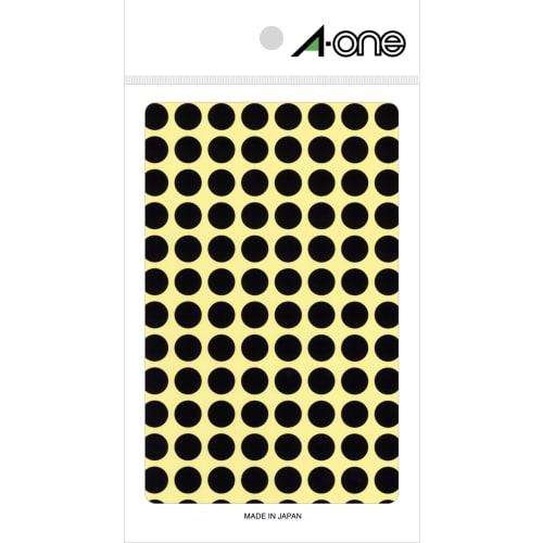 A-One Color Label Black Round 9mm 14 Sheets 07009