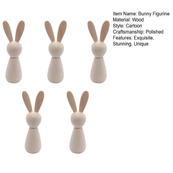 Unfinished Wooden Rabbit Wood Easter Blank Bunny Bunny Figurine Crafts DIY Mini Peg Dolls