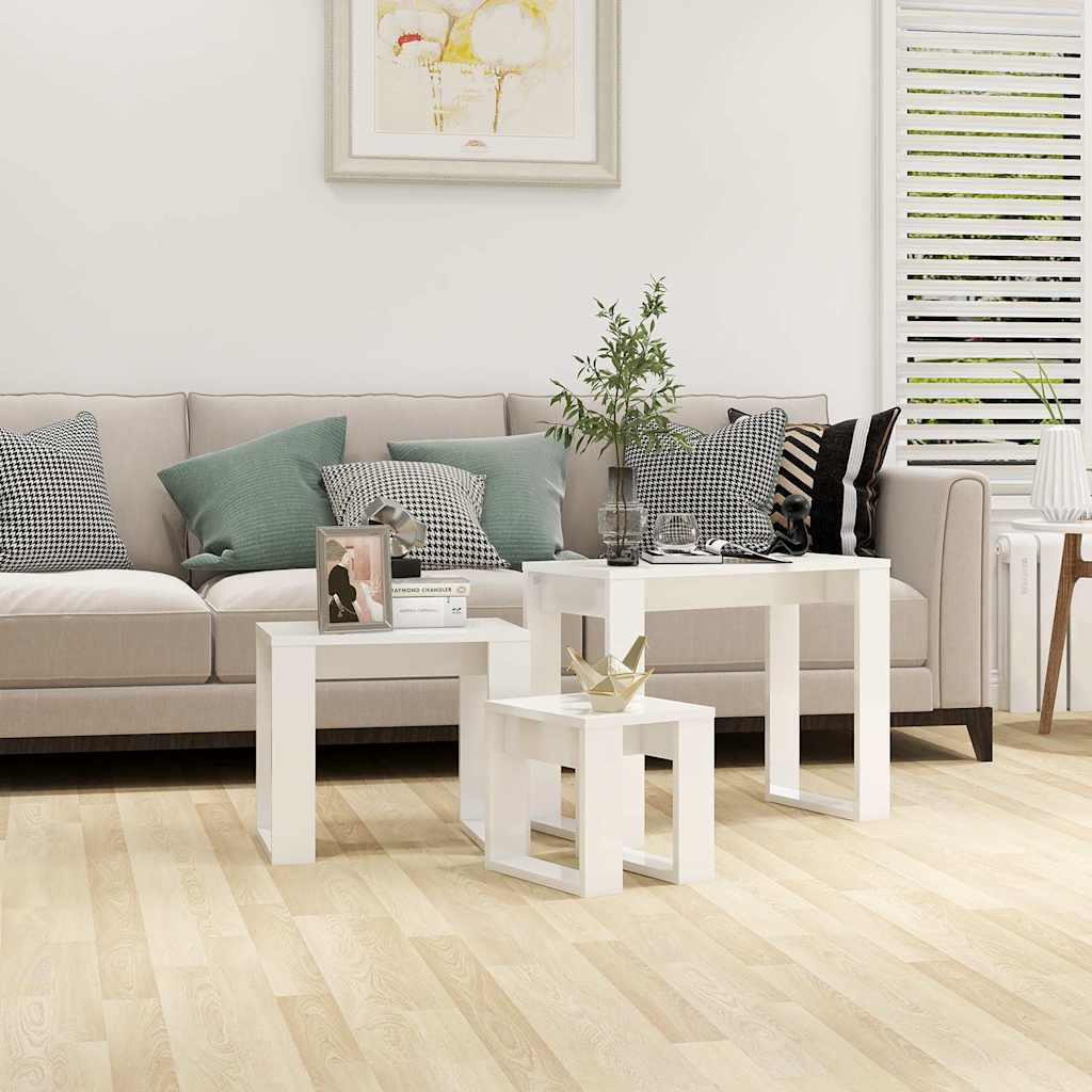 Vidaxl Nesting Tables, 3 Pcs., Wood-Based Material