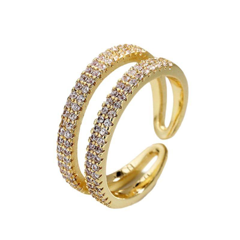 

Модное, персонализированное, простое и универсальное кольцо в одну линию Opening Adjustable золотой