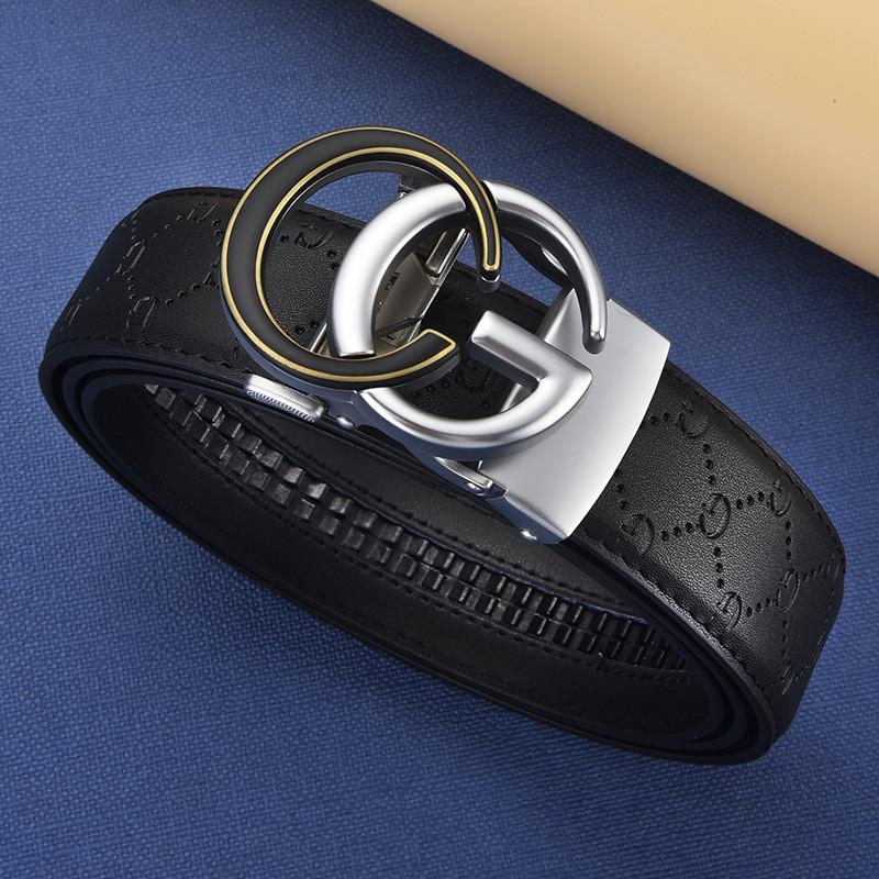 Men Genuine Fashion Leather Belt With Auto Buckle For Office And Casual Outfits