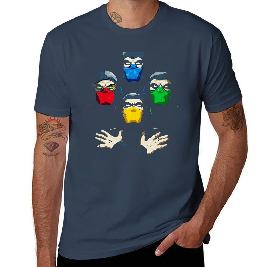 Mortal Kombat Die Vier Legendären Ninjas T-Shirt T-Shirt Mann Baumwolle lustige T-Shirts Baumwoll-T-Shirt Mann lässiges T-Shirt