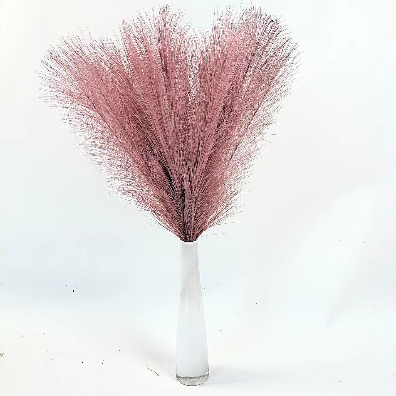 

6 шт. искусственная трава пампас декор цветы поддельные растения тростник для DIY цветочного стола цветок свадьба дом рождественское украшение 6PCS PACK фиолетовый