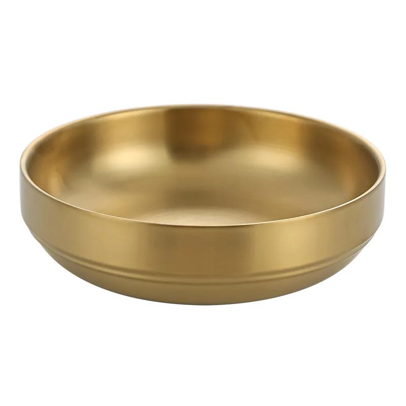 Double Layer Heat Insulated Rice Bowls Ice Cream Soup Bowls Stainless Steel Bowl Snack Cold Dish Mixing Bowl for Kitchen Flatwar 9cm