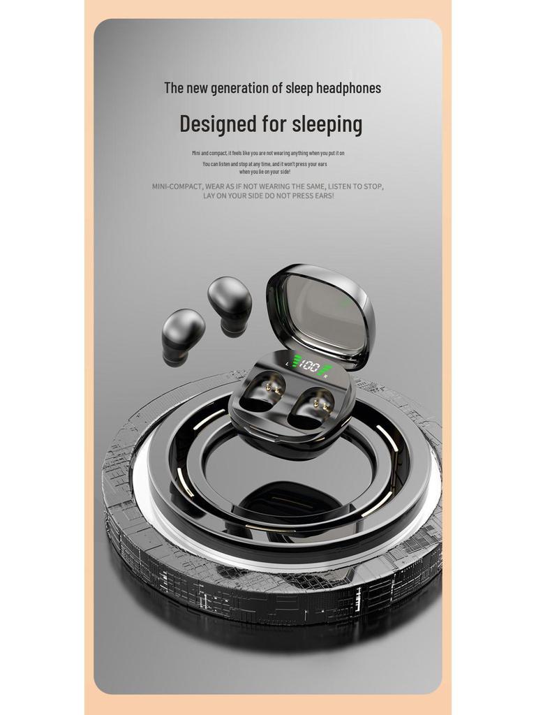 Ultra-Small Invisible Noise-Cancelling Bluetooth Sleep Headset for Mobile Phones