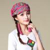 Ženy Mexický styl Etnické Vintage Výšivka Květiny Bandány Červený tisk Klobouk