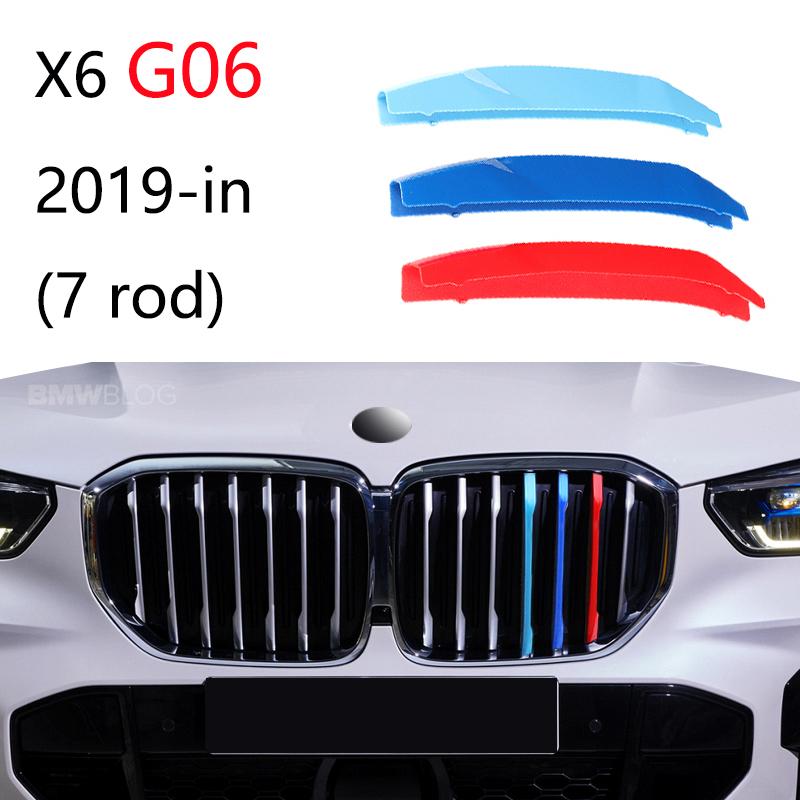 3Pcs Car Grille Trim Strip For BMW X1 X2 X3 X4 X5 X6 X7 E84 F48 F49 F39 E83 F25 G01 F26 G02 E70 F15 E53 G05 E71 E72 F16 G06 G07