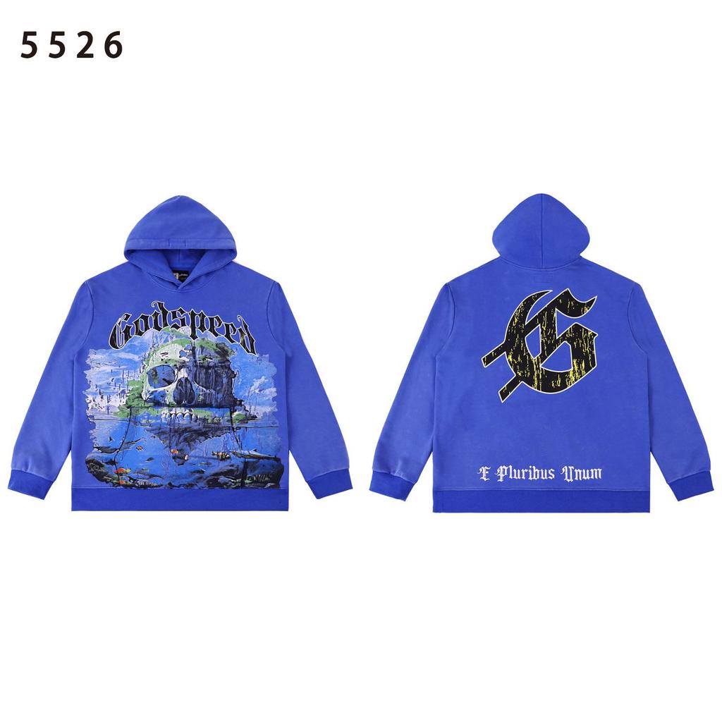 American Trendy GD Rock Retro Distressed Hoodie - Autumn/Winter Fashion