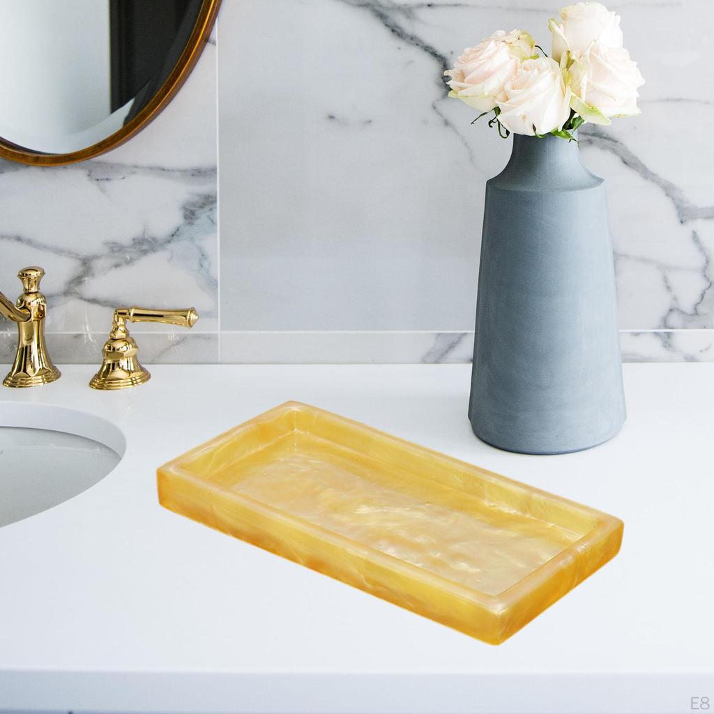 Marble Decorative Vanity Tray Drinks Cake Dish Tealight Plate Soap Toiletry Makeup Dresser Decor