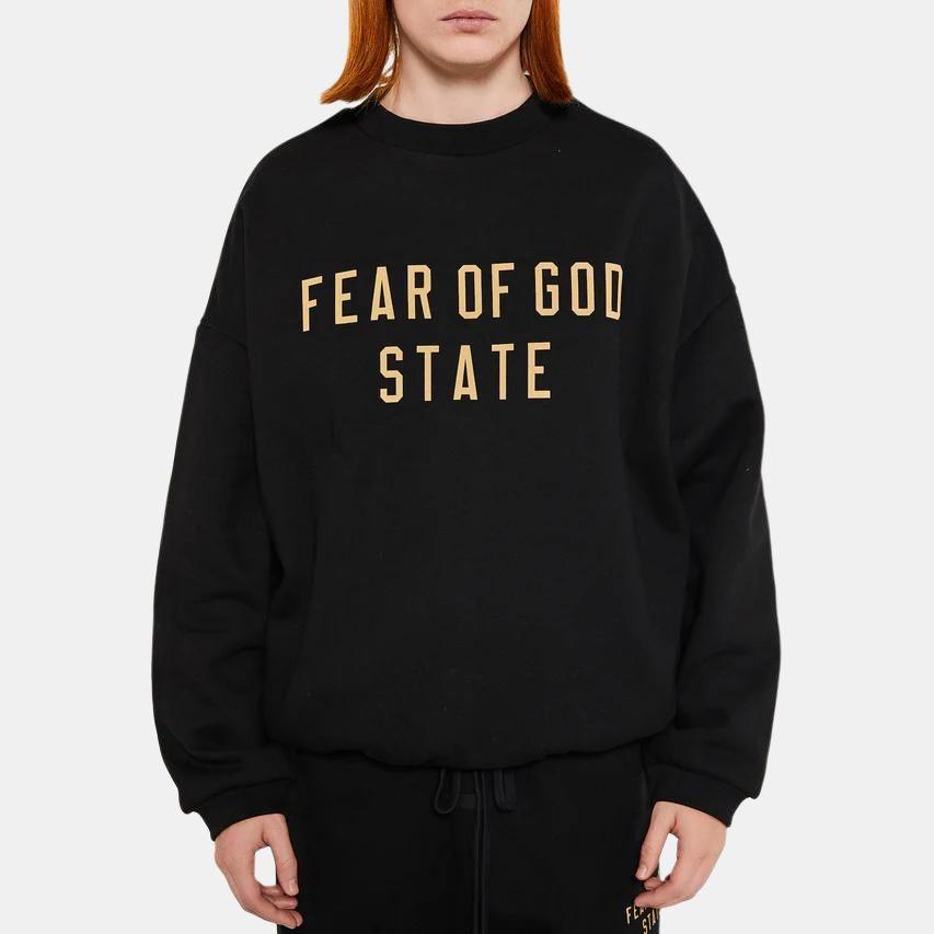 Fear of God Essentials Fleece Crewneck Black Men Tops 192BT246260F