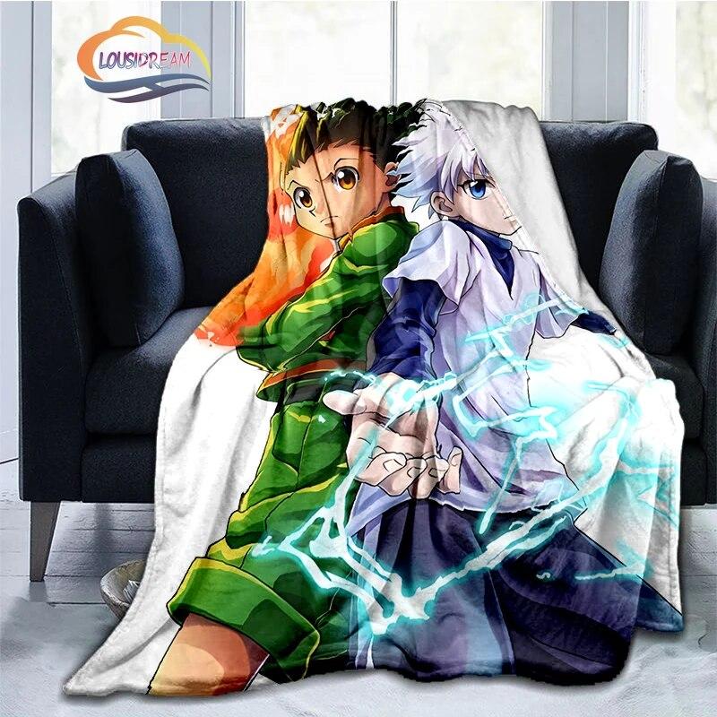 Trendy Japanese Anime Hunter x  Flannel Blanket3D Printed Coverlet Travel Camping for Adults and children Cashmere blanket