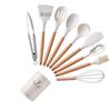 11-Piece Set: Silicone Kitchen Utensils with Lightweight Wooden Handles - Spatulas and Spoons
