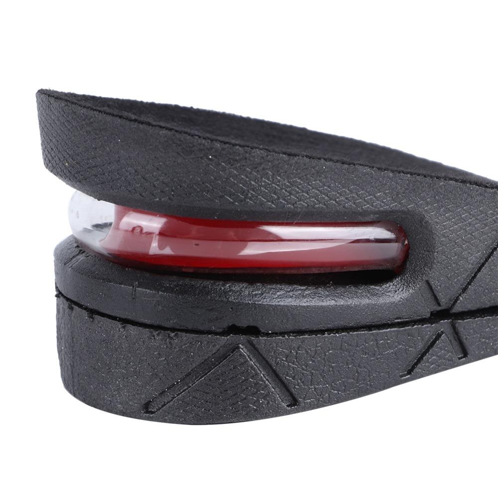 Comfortable 2-layer Height Increase Insoles Unisex Black Inner Height Insoles 5cm Thick Air Cushion Insoles Daily Wear