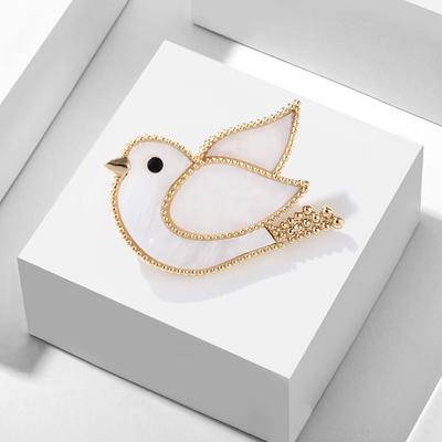 Fashion Golden Bird Peace Dove Brooch Brooch Brooch Men's and Women's Same Elegant Retro Suit Pin Buckle