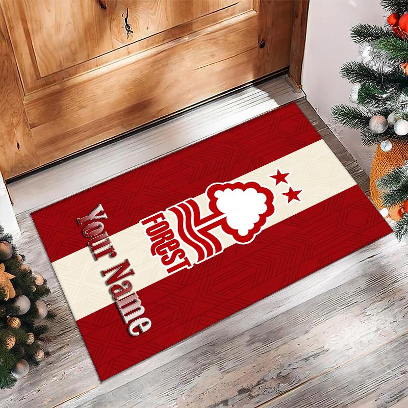 Nottingham Forest FC Printed Crystal Velvet Rug Non‑Slip Crystal Velvet Carpet For Sofa Bedroom Indoor Home Decoration