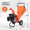 Mini Wood Chipper Shredder Mulcher Heavy Duty 7 HP 212cc Gas Powered Engine 3" Inch Max Wood