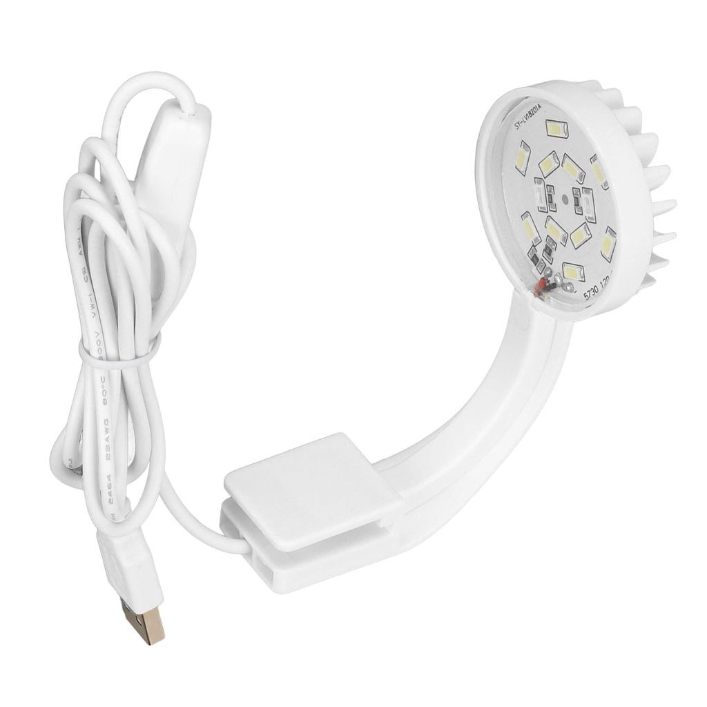 Aquarium Klemmleuchte 5W 5V 12 LEDs Blaues Weißes Licht Hohe Helligkeit Einstellbarer Winkel USB Klemme