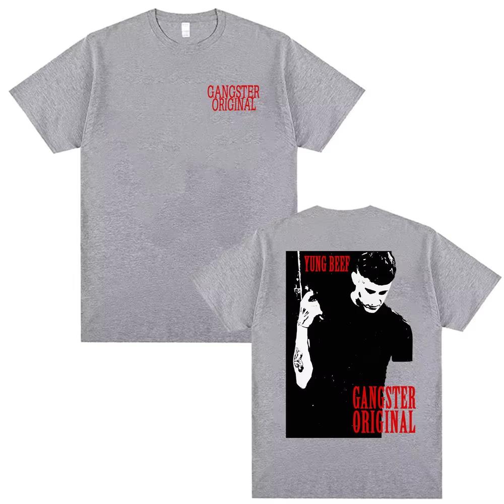 Rapper Yung Beef Ganster Original Merch T-Shirts Herren Kleidung reine Baumwolle Kurzarm Oberteil Harajuku Hip Hop High Street T-Shirt
