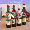 Sacos Festivos para Garrafa de Vinho Tinto com Boneco de Neve e Papai Noel Decoração de Natal